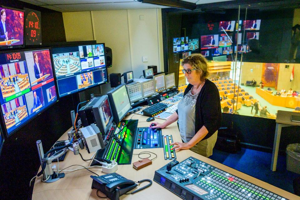 Regiekamer en plenaire zaal